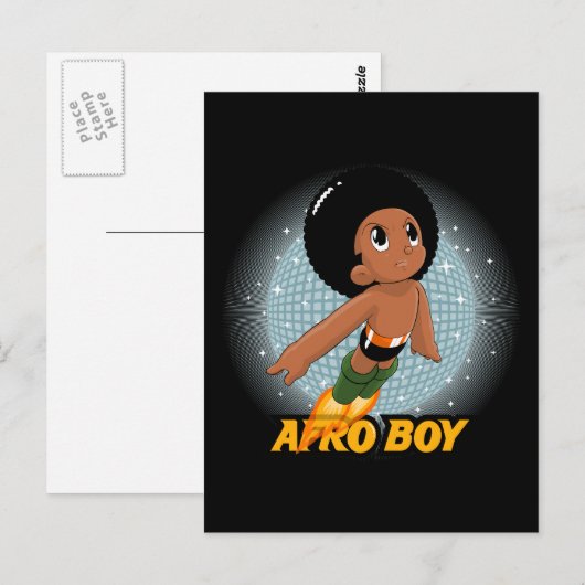 Afro Boy Postkarte (Vorne/Hinten)