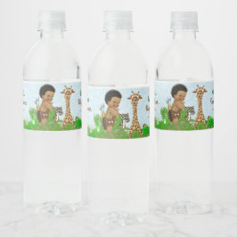 Afro Boy Safari Baby Dusche Wasserflaschen Labels Wasserflaschenetikett