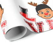 Afro Boy Weihnachtsgeschenk-Wrapper, Red Nose Rent Geschenkpapier (Rolleneckpunkt)