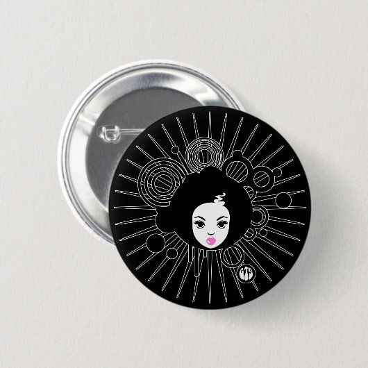 Afro Button (Vorne & Hinten)