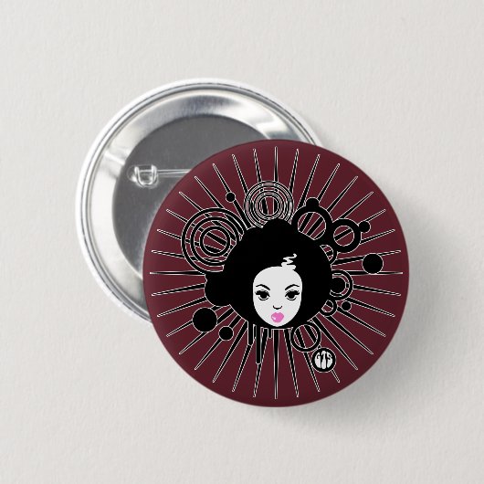 Afro Button (Vorne & Hinten)