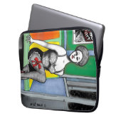 Afro-Button herauf Laptop-Hülse Laptopschutzhülle (Vorderseite Links)