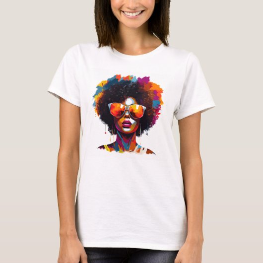 Afro Chic Sonnenbrille T - Shirt (Vorderseite)