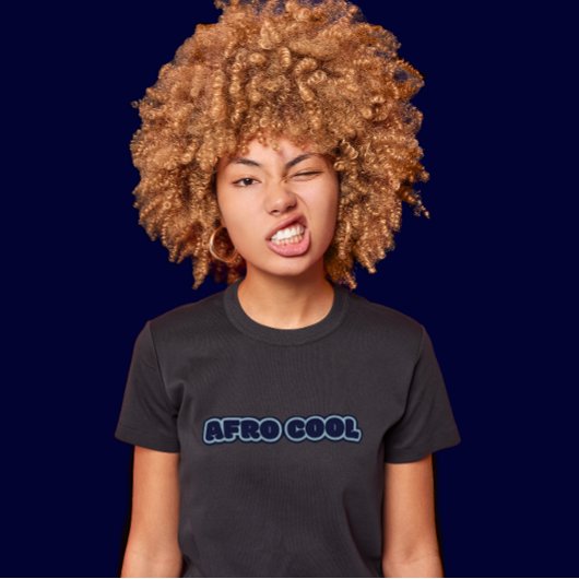 Afro Cool - Grauer afrikanischer Frauentext T-Shirt
