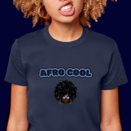 Afro Cool - Navy Women's Slim Fit T - Shirt