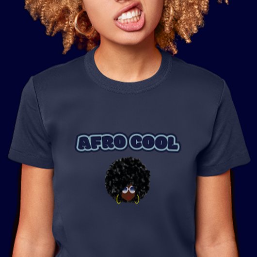 Afro Cool - Navy Women's Slim Fit T - Shirt