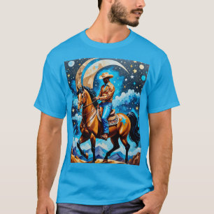 Afro Cosmic Cowboy Under Stars T-Shirt