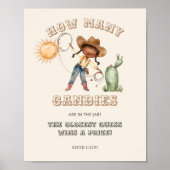 Afro Cowgirl Babydusche Wie viele Candies Spiel Poster (Vorne)