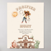 Afro Cowgirl Ranch Baby Dusche Schnuller Jagd Poster (Vorne)