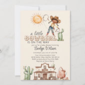 Afro Cowgirl Western Girl Ranch Cactus Baby Shower Einladung (Vorderseite)