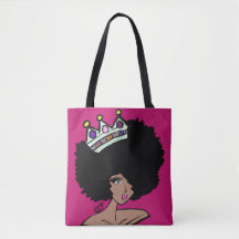 Afro Crown Canvas Bag
