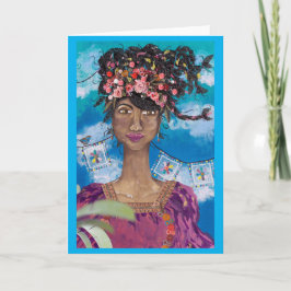 Afro Cuban Latina Beauty Blank Card Karte