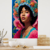 Afro-Dame mit Seesternhut Poster (Küche)