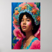 Afro-Dame mit Seesternhut Poster (Vorne)