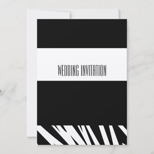 Afro-Design zebra Hochzeitskarte Einladung (Vorderseite)