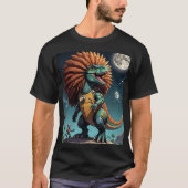 Afro Dino Kosmischer Krieger Anzug T-Shirt (Vorderseite)