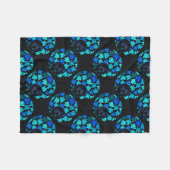 Afro Diva Blau Fleecedecke (Vorderseite (Horizontal))