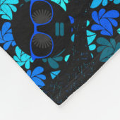 Afro Diva Blau Fleecedecke (Ecke)