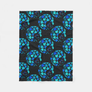 Afro Diva Blau Fleecedecke