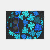 Afro Diva Blau Fleecedecke (Vorderseite (Horizontal))