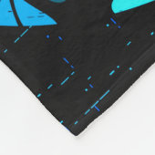 Afro Diva Blau Fleecedecke (Ecke)