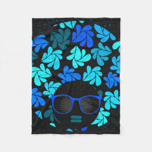 Afro Diva Blau Fleecedecke