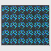 Afro Diva Blau Geschenkpapier (Flach)