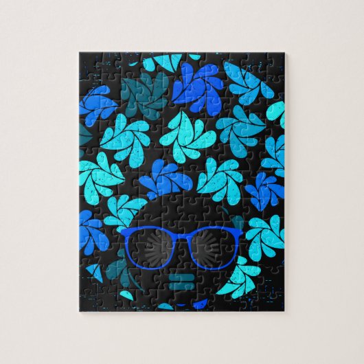 Afro Diva Blau  Puzzle (Vertikal)