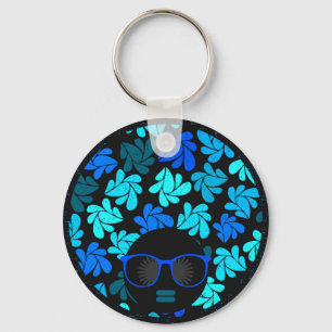 Afro Diva Blau Schlüsselanhänger