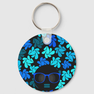 Afro Diva Blau Schlüsselanhänger
