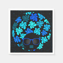 Afro Diva Blau Serviette