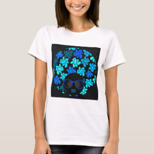 Afro Diva Blau T-Shirt