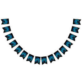 Afro Diva Blau Wimpelkette