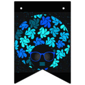 Afro Diva Blau Wimpelkette (Erste Fahne)