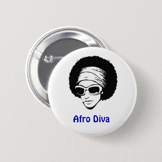 Afro-Diva Button (Vorne & Hinten)