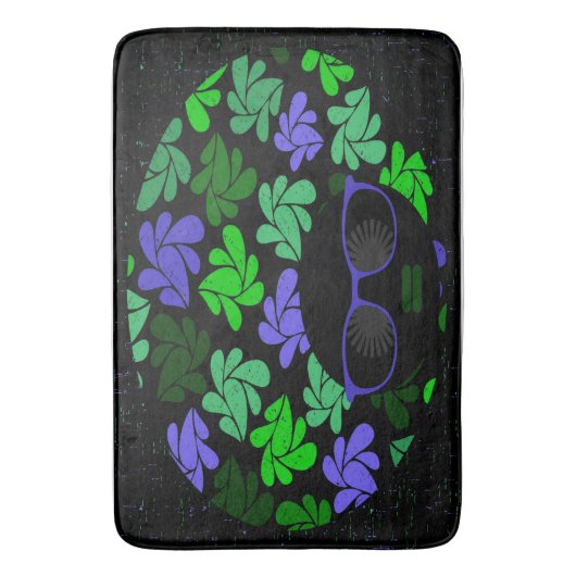 Afro Diva Green & Blue Badematte (Vorderseite Vertikal)