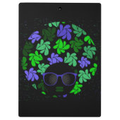 Afro Diva Green & Blue Clipboard Klemmbrett (Rückseite)