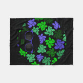 Afro Diva Green & Blue Fleecedecke (Vorderseite (Horizontal))