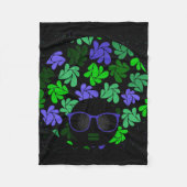 Afro Diva Green & Blue Fleecedecke (Vorderseite)