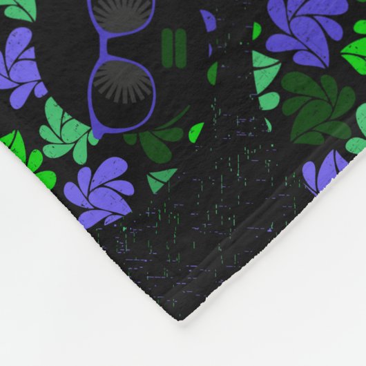 Afro Diva Green & Blue Fleecedecke (Ecke)