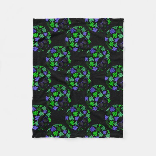 Afro Diva Green & Blue Fleecedecke (Vorderseite)