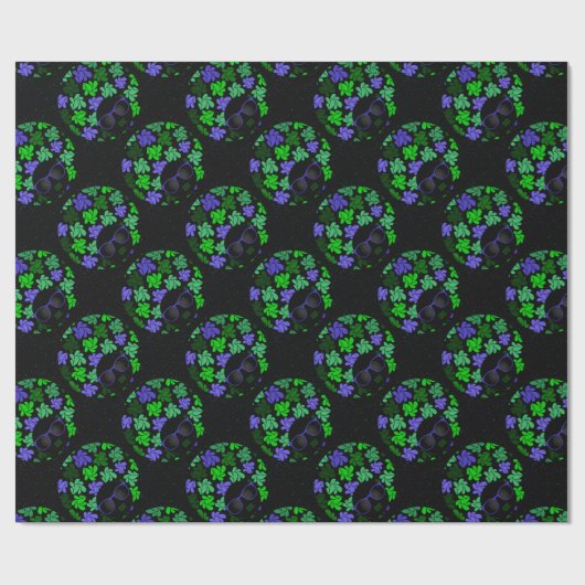 Afro Diva Green & Blue Geschenkpapier (Flach)