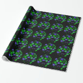 Afro Diva Green & Blue Geschenkpapier (Ungerollt)
