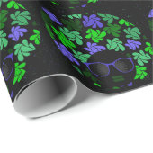 Afro Diva Green & Blue Geschenkpapier (Rolleneckpunkt)