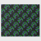 Afro Diva Green & Blue Geschenkpapier (Flach)