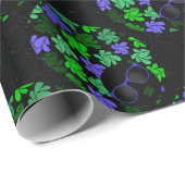 Afro Diva Green & Blue Geschenkpapier (Rolleneckpunkt)