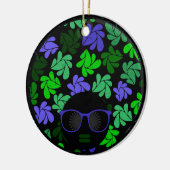 Afro Diva Green & Blue Keramikornament (Links)