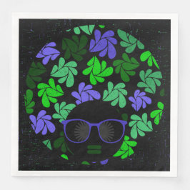 Afro Diva Green & Blue Napkins Serviette