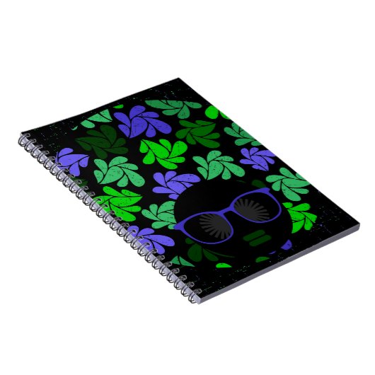 Afro Diva Green & Blue Notizblock (Rechte Seite)
