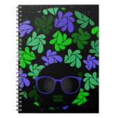 Afro Diva Green & Blue Notizblock (Vorderseite)